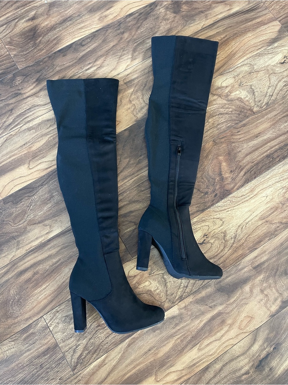 Women’s Black Over-the-Knee Heeled Boots - Fashion Nova